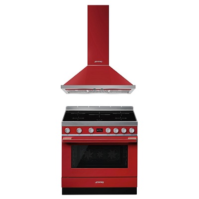 Комплект готварска печка и аспиратор - SMEG-CPF9IPR + KPF9RD