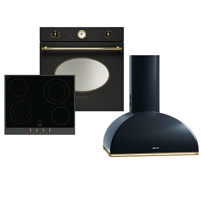 Комплект фурна, плот и аспиратор SMEG SCP805A-8+P864A9+KS59AE