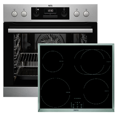 Фурна и плот за вграждане AEG-EEB351010M + HE634250XB